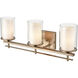 Huderson 3 Light 23 inch Modern Gold Vanity Light Wall Light